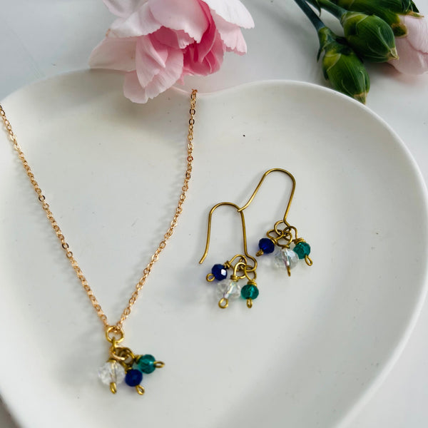 Temple Bead Earrings in Sea Green