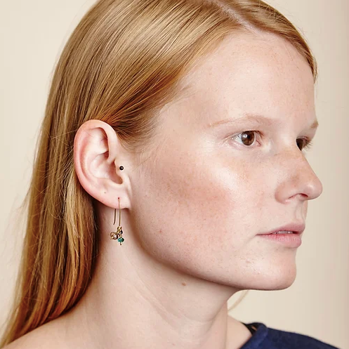 Temple Bead Earrings in Sea Green