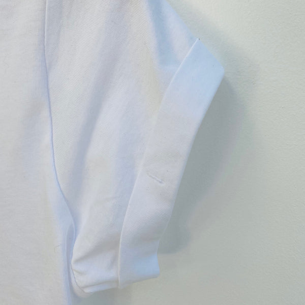 Triple Heart Embroidered White Tee - Ladies Fit cap sleeve