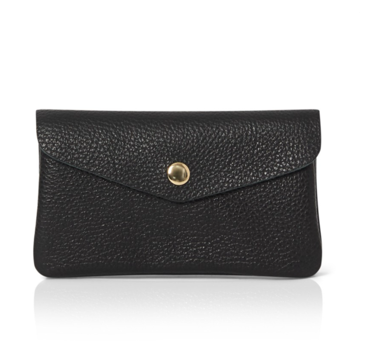 Black Soft Leather Wide Purse