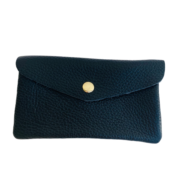 Black Soft Leather Wide Purse
