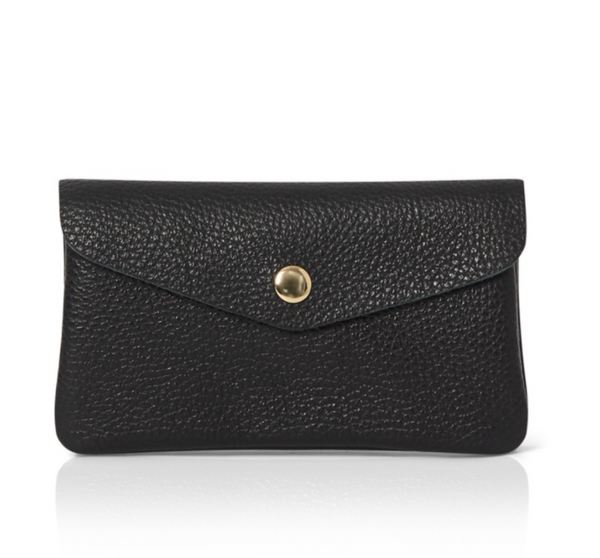Black Soft Leather Wide Purse