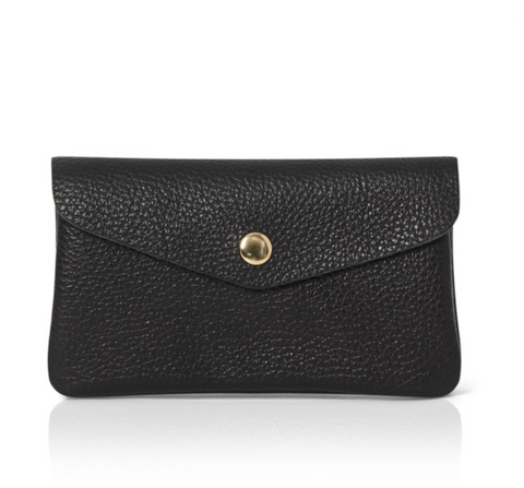 Black Soft Leather Wide Purse