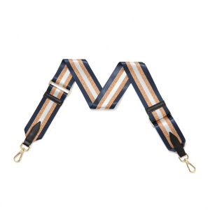 Charcoal and Rose Gold Stripe Bag Strap