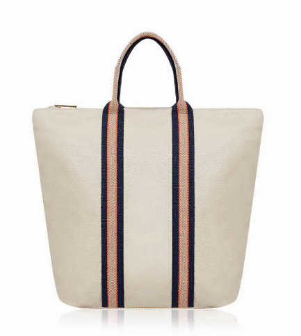Cream Leather Tote Backpack