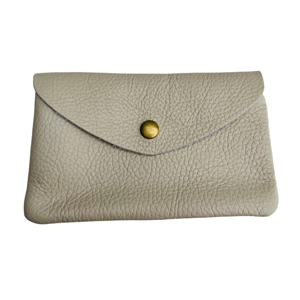 Cream Soft Leather Wide Purse