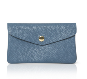 Denim Blue Soft Leather Wide Purse