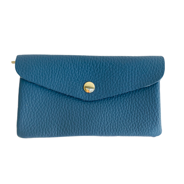 Denim Blue Soft Leather Wide Purse