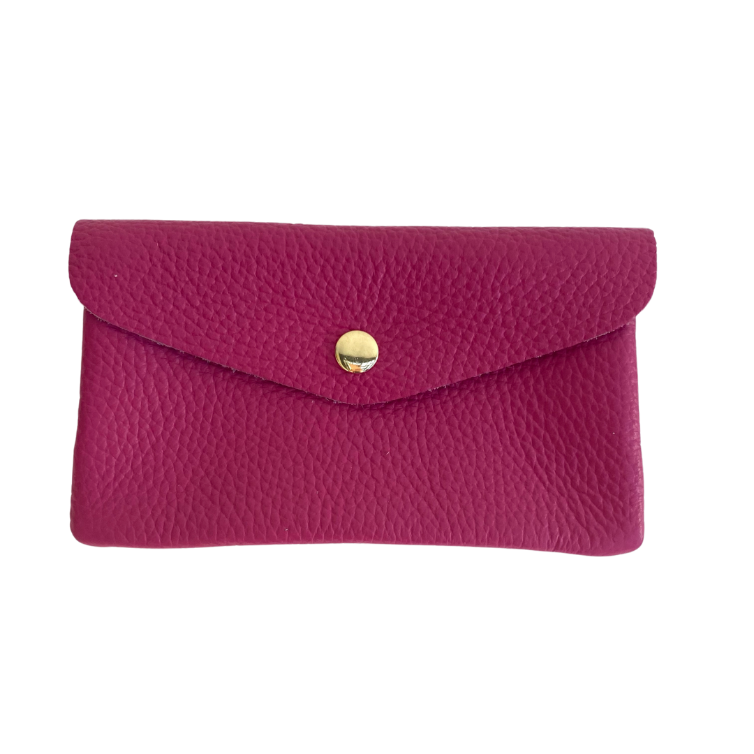Fuchsia Pink Soft Leather Wide Purse