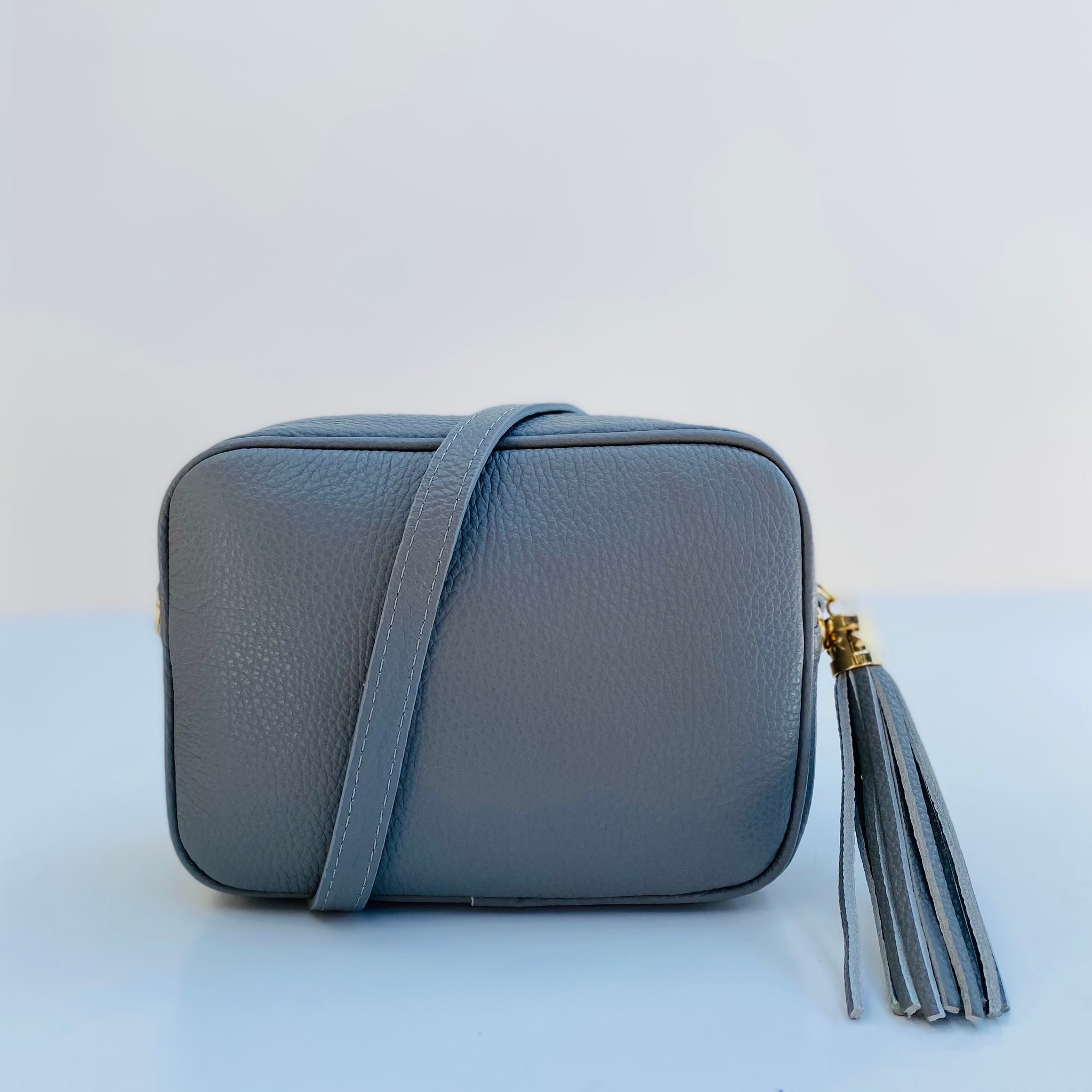 Pale blue leather bag best sale