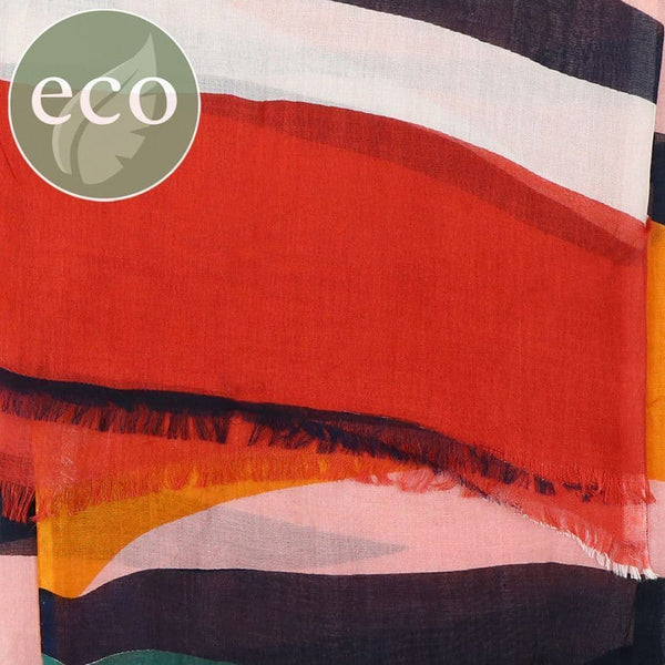 Red, Pink and Navy Wavy Stripe Scarf Peace of Mind (POM)