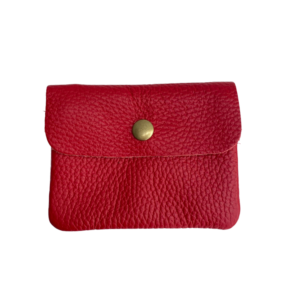 Red leather purse top