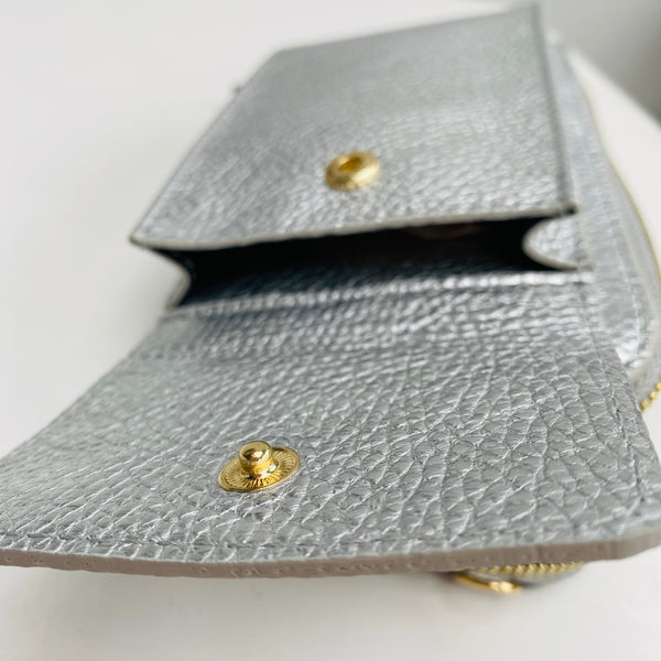 Silver Leather Purse / Phone Crossbody