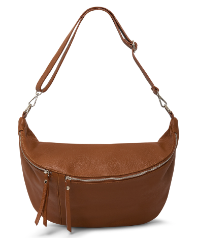 Tan Leather XL Waist Bag (silver hardware)