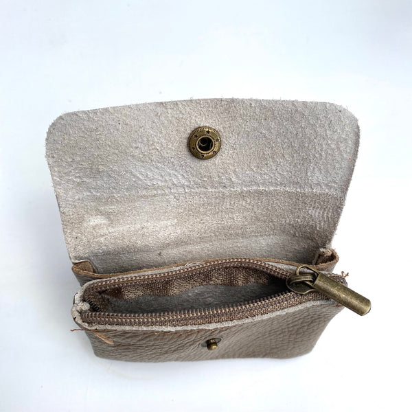 Taupe Soft Leather Small Purse