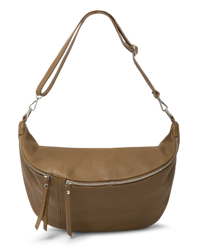 Taupe Leather XL Waist Bag (silver hardware)